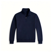 Veste décontractée pour homme, nouvelle collection automne-hiver, coupe slim, tricotée, col montant, demi-zip, style sportif.