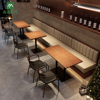 Ensemble de sièges de restaurant commercial moderne avec tables et chaises en bois massif pour café, bistrot, fast-food