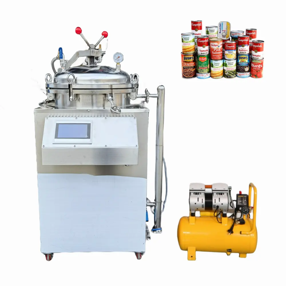 Cam kavanoz konserve gıda için tam otomatik 150 litre gıda sterilizasyon makinesi imbik makinesi