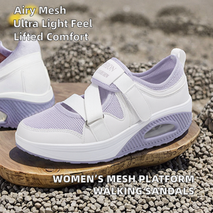 Sandalias Deportivas de Plataforma Elástica para Mujer, Ligeras, de Malla, para Playa, Caminar al Aire Libre, Primavera, Verano, Otoño, Antiestáticas - Product Image 2