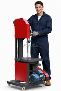 Sega a Nastro Verticale di Grado Industriale con 4 Ruote Girevoli, Tavolo di Lavoro in Acciaio, per <span class=keywords><strong>Falegnameria</strong></span> e Taglio del Legno - Product Image 2
