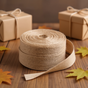 Nastro in Juta Naturale 2.5 Pollici X 370 Pollici, Ecologico, Stile Intrecciato per Decorazioni e Confezioni Regalo - Product Image 2