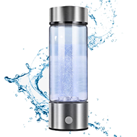 Bouteille d'eau hydrogénée rechargeable certifiée CE RoHS 1500ppb avec inhalation, 460ml, autonettoyante, antioxydante, pour la santé, OEM ODM