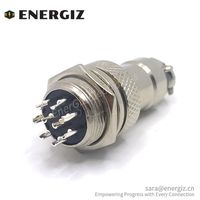 Conector de aviación de electrónica EnerGiz de alta calidad, enchufe de Cable hembra, receptáculo de montaje en Panel macho GX16, soldadura de 9 pines