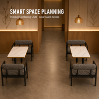 Ensemble de banquettes contemporaines avec table en pierre pour restaurant, ensemble de banquettes pour café et hôtel
