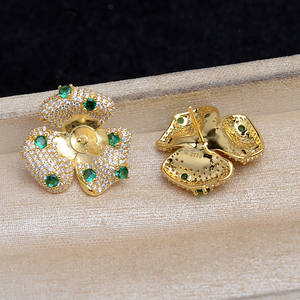 Base para Pendientes de Plata S925 con Trébol, 9-10 mm, Semi-terminada, JG5999, Accesorios para Joyería de Perlas, Base para Pendientes DIY - Product Image 3