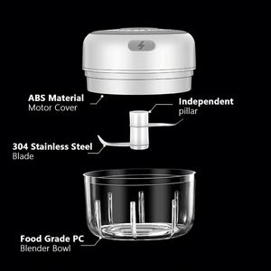 Multifunction 250ml Wireless Electric Garlic Crusher Portable Handheld Simple Operation Meat <b>Vegetable</b> Mini <b>Chopper</b> Sauce - Product Image 2