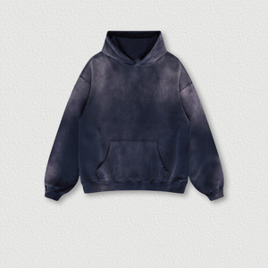 Otoño e invierno American Retro Spray Horses Sudadera con capucha lavada Sudadera con capucha suelta <span class=keywords><strong>para</strong></span> hombres Sudadera con capucha personalizada - Product Image 4
