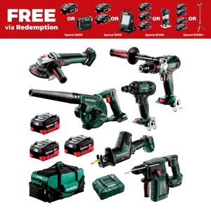 Perceuse sans fil à batterie Metabos 18V 5.5Ah, kit de 6 pièces, perceuse à percussion, qualité industrielle, garantie de 3 ans, 6000 tr/min, bricolage - Product Image 3
