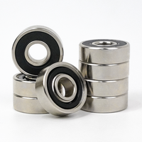 Roulements de skateboard à double rangée en acier chromé 608RS ABEC-7, plaqués nickel, antirouille, à roulement à billes à roulement rapide, lubrifiés à l'huile, prix usine