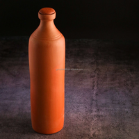 Ensemble bouteille d'eau et gobelet en terre cuite avec liège Orange récipient d'eau en argile en céramique avec tasse bouteille d'eau en argile