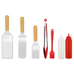 7 pièces en acier inoxydable plaque cuisson spatule plaque chauffante accessoires <span class=keywords><strong>Kit</strong></span> Steak <span class=keywords><strong>Barbecue</strong></span> ensemble d'outils pour <span class=keywords><strong>Barbecue</strong></span> en plein air - Product Image 1