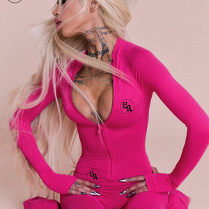Abbigliamento Personalizzato 2025 per Donne, Tuta con Pantaloni a Zampa, Romper da Allenamento, Bodycon a Maniche Lunghe con Zip, Tuta Intera da Yoga - Product Image 1