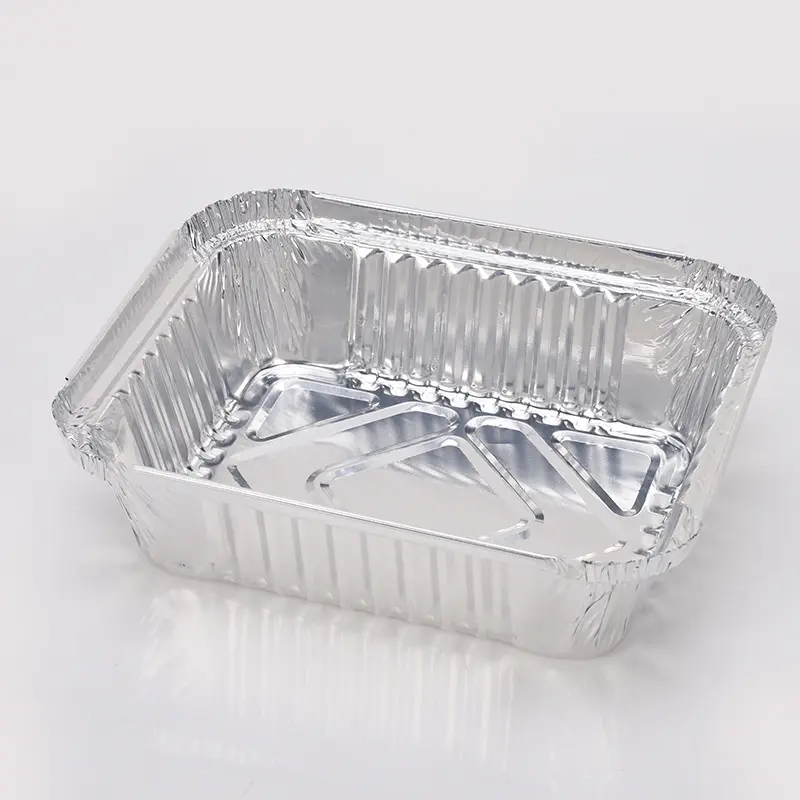 600Ml Thức Ăn Nhanh Lá Dùng Một Lần Bbq Grill Pan Kích Thước Nửa Trung Bình Nhôm Lá Container