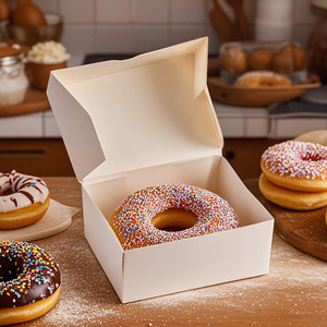 Vente en gros de boîte personnalisée pour gâteau donut donut shake <span class=keywords><strong>sushi</strong></span> pizza boîte de chaussettes chocolat donuts pique-nique boîte d'emballage en papier cookie - Product Image 2