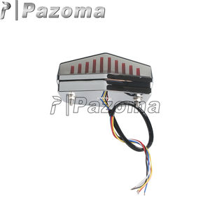 Chrome LED moto feu arrière universel pour Harley Bobber personnalisé café Racer <span class=keywords><strong>Norton</strong></span> Honda Yamaha Suzuki etc. - Product Image 5