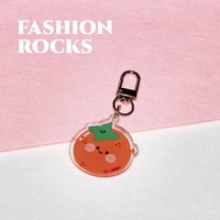 Porte-clés personnalisé en acrylique transparent avec logo, motif fruit, dessin animé, breloque en époxy transparent, porte-clés en plastique, porte-clés anime en acrylique, personnalisable