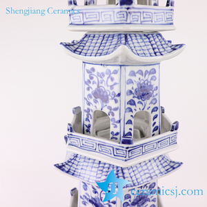 RZKR03-110cm porcelaine Pogoda céramique bleu et blanc tour Sculpture sculpture ornements <span class=keywords><strong>Art</strong></span> céramique créatif 110cm de haut - Product Image 3