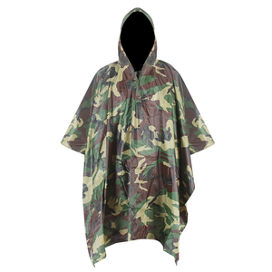 DFP01 Poncho Impermeable para Camping y Tiendas de Campaña con Protección Solar en Verde Oliva, Caqui y Negro Camuflaje - Product Image 2