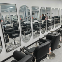 Miroir de salon moderne en acier inoxydable pour studio de coiffure