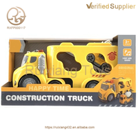 Nouveau jouet de camion de pompiers de dessin animé en plastique ensemble avec lumière et son jouets de Train moulés sous pression pour enfants tracteur à Friction coulissant-remorque pour jouer