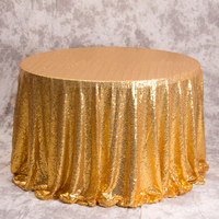 Nappe Ronde de Luxe Haut de Gamme 132 Pouces en Or, Bleu Royal, Paillettes, Rose et Argent pour Mariage et Fêtes, Vente en Gros