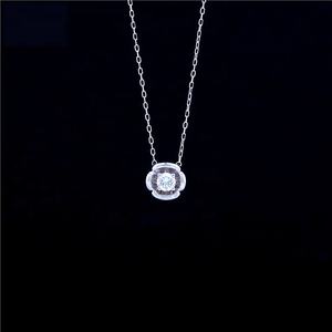 Collier en or rose massif 18 carats avec pendentif en diamant naturel véritable Design de fleur de bijouterie fine pour la fête de cadeau de fiançailles des femmes - Product Image 1