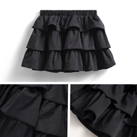 DC 2026 Jupe Cottagecore Fille Jupe Plissée 3 Couches Couleur Unie A Line Vêtements Enfant Gros OEM ODM