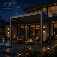Pergola bioclimatique manuelle en aluminium imperméable avec structure thermolaquée et auvent pare-soleil pour extérieur, jardin et terrasse