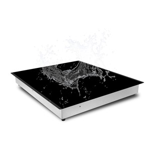 Poêle commercial encastré avec plaque vitrocéramique à mélange électrique 3 zones à infrarouge et à induction - Product Image 3