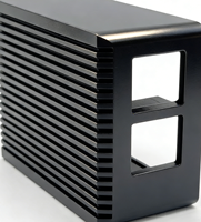 Dissipateur thermique électronique en aluminium CNC de haute précision, boîtier de refroidissement anodisé sur mesure, composants en alliage usinés CNC, MOQ 1 pièce
