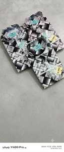 Camisas Estampadas LAFAR para Hombre con Patrón Geométrico a Cuadros Blanco y Negro, Manga Larga, Cierre de Botones, Estilo Casual y Elegante - Product Image 2