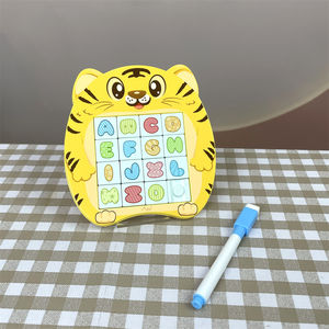 Juguete educativo para niños, tablero de dibujo, tigre de dibujos animados, 16 Uds., juego de rompecabezas de bloques deslizantes de plástico magnético con <span class=keywords><strong>letras</strong></span> - Product Image 2