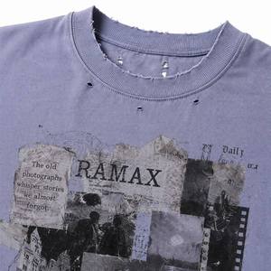 Camiseta de Manga Larga Oversize para Hombre, Estilo Streetwear, Personalizada, de Algodón Grueso, Vintage, Lavada, Desgastada, con Estampado de Fotos en Collage - Product Image 3