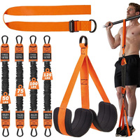Bandas de Resistencia para Ejercicios de Fitness con Soporte para Pies, de 150-225-300-350 Libras, para Entrenamiento y Ejercicio