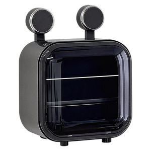 Wall Mounted Toilet <b>Paper</b> <b>Holder</b> Grey Plastic Suction Cup No Drill Waterproof Tissue Box <b>Roll</b> <b>Holder</b> Minimalist Design - Product Image 4