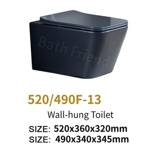 <span class=keywords><strong>WC</strong></span> mural carré moderne en céramique mate colorée, toilettes suspendues sans bride pour salle de bain et hôtel, articles sanitaires - Product Image 6