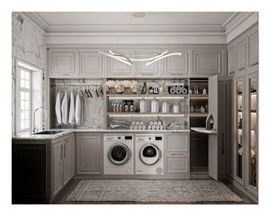 Gabinete de almacenamiento de lavandería personalizado, agitador de fregadero blanco, gabinete de lavandería de baño moderno, tocador - Product Image 4