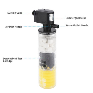 Filtre d'aquarium interne silencieux 3 en <span class=keywords><strong>1</strong></span> Pompe à eau submersible Filtre à débordement avec jet de pluie pour aquarium Fish Turtle Tank - Product Image 4
