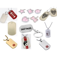 Etiqueta de Identificación Personalizada para Mascotas, Diseño Metálico, Forma de Perro Pequeño, Grabado Láser, Logotipo, Nombre del Perro, Collar