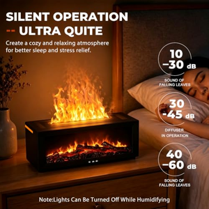 Aroma Diffuser Simulated Fireplace Flame <b>USB</b> Powered Remote Control Timer Humidifier 150ml Capacity for Home & Office - Product Image 3