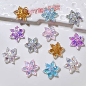 Accesorios de resina hechos a mano pegamento crema lentejuelas y parches pequeños copos de nieve hebillas de zapatos para adornos DIY decoración de zapatos funda de teléfono - Product Image 2