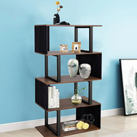YQ FOREVER – armoire à livres d'angle industriel en bois Antique, étagère à livres sur pied à 4 niveaux