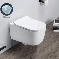 Cuvette de toilette murale moderne nouvellement sortie toilettes monobloc à double chasse matte noir blanc gris