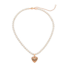 Collier de perles avec pendentif cœur en or, acier inoxydable 316L, placage PVD, bijoux durables et résistants pour femmes - Product Image 2