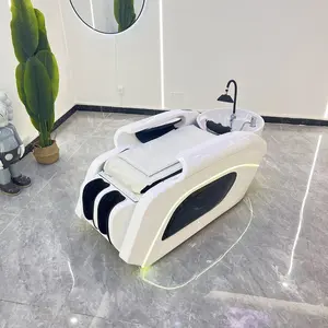 Luxury Automatic Electric Spa Head Water Therapy Shampoo Bed Chair With Massage For Salon Barber Shop
