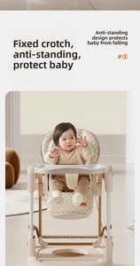 Silla de Comer Multifuncional 3 en 1 para Bebés con Ruedas, Silla Mecedora Plegable y Ajustable para Uso en el Hogar y la Cocina, Desmontable - Product Image 3