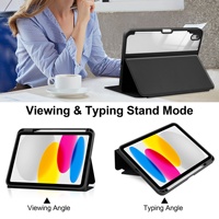 Étui pour iPad 11e et 10e génération, pour iPad 11 2025 A3354, coque arrière rigide transparente avec support pliable et porte-stylet, nouveau