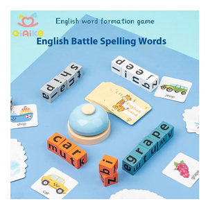 <span class=keywords><strong>Puzzle</strong></span> interactif éducatif Montessori unisexe pour enfant, jeu d'orthographe en bois certifié EN71 - Product Image 1
