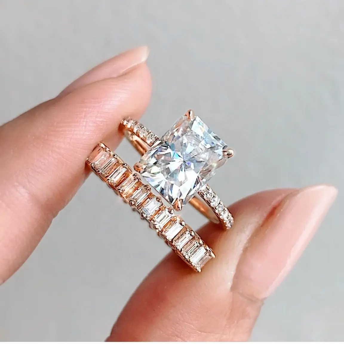 แหวนแฟชั่นเครื่องประดับ Moissanite แหวนหมั้นเพชร925เงินสเตอร์ลิง14K/18K เครื่องประดับทองของผู้หญิง